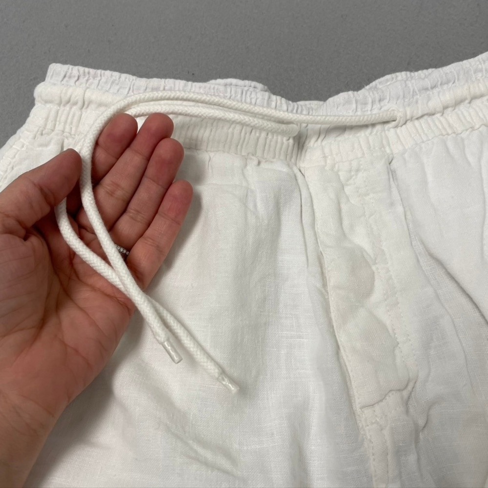 Vilebrequin Cargo Shorts Mens S White 100% Linen Elastic Waist BAIP8C2 OF 81718 - Picture 5 of 16